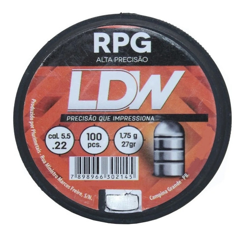 Imagem 3 de 3 de Chumbinho 5.5 Ldw Rpg Kit Com 500 Unidades