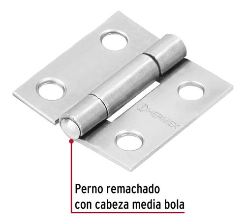 Bisagra Rectangular 1'', Acero Pulido, 10 Pz, Hermex 43185