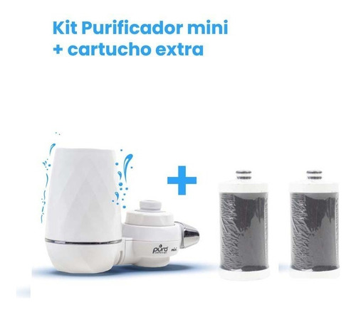 Purificador Filtro De Agua De Grifo Roscado + 2 Repuestos Color Blanco