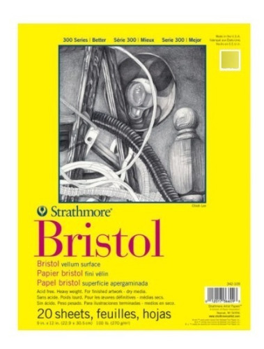 Block Bristol Strathmore Vitela 270 Gr A4 20hojas Engomado