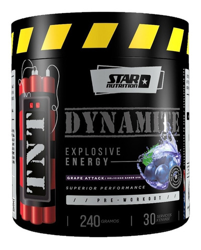 Tnt Dynamite Explosive Energy Star Nutrition X 240 Gr Pre Entreno Sabor Grape Attack