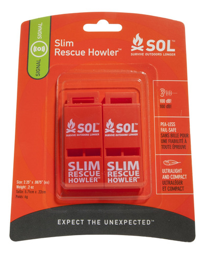 S.o.l. Survive Outdoors Longer Silbato Estrecho De Rescate. 