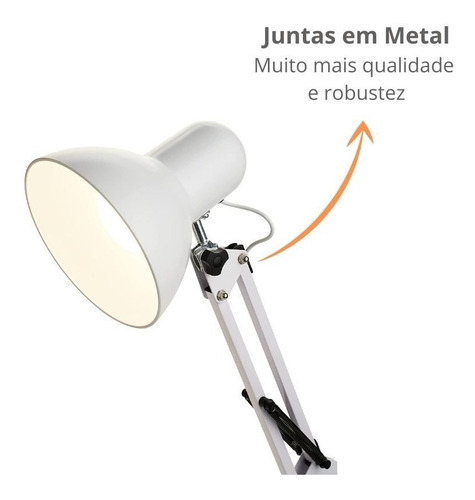 Luminária De Mesa Articulada Pixar E Articulável Com Base