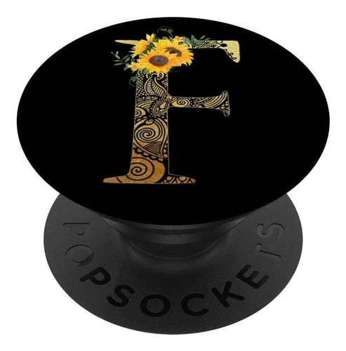 Sunflower Pop Socket Letra F Funda Para Teléfono Con ...