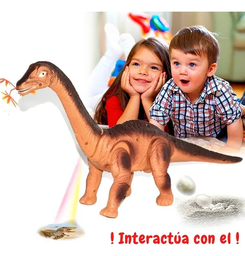 Dinosaurio Cuello Largo Pone Huevos Luces Y Sonido Juguete