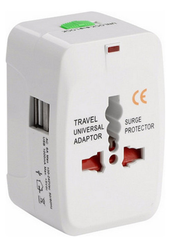 Adaptador Europeo Viajero Universal 110-220 V 2 Puertos Usb