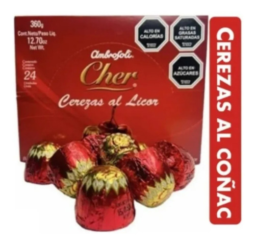 Bombones Cerezas Al Cognac  (caja Con 24 Bombones Licor)