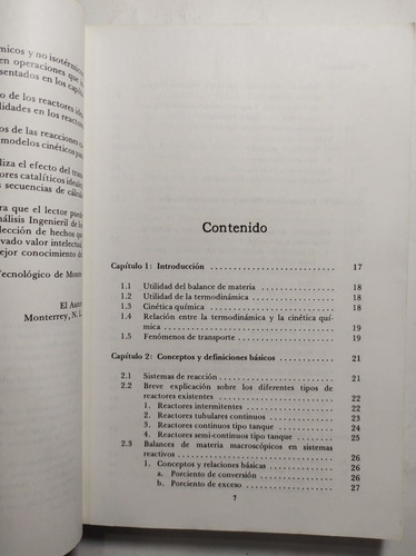 Introducción Al Análisis Ingenieril De Los Reactores Químico (Usado)