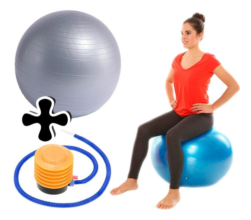 Pelota De Pilates 75cm Fitness Yoga Gym + Inflador Crazyshop