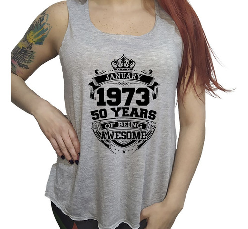 Musculosa Acampanada Personalizada Made In Years Being Aweso