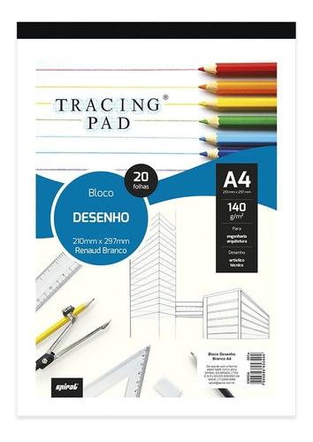 Bloco A4 Desenho Artístico Técnico Arquitetura Eng 140g 20f