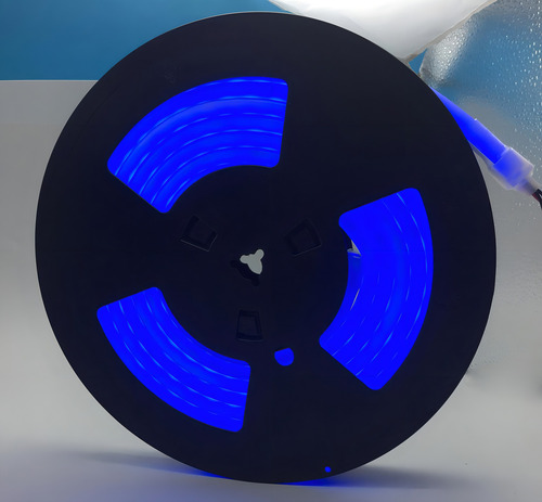 Kit Tira Led Manguera Neon Luz Azul 5 Metros 2835 Mas Adaptador Y Fuente !2v Ip65 Exterior Interior Resiste Al Agua Luminoso Flexible Ecofriendly Ahorra Energia