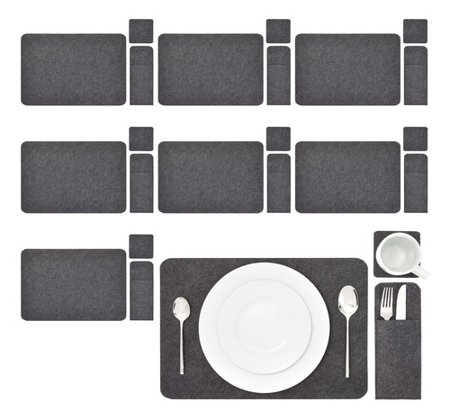 8 Mantel Individual Fieltro Para Mesa Comedor Cocina