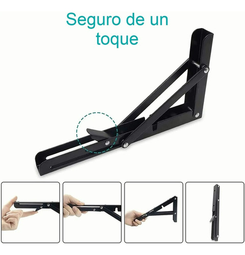 Mensula Soporte Repisa Acero Brazo Abatible Par 50cm