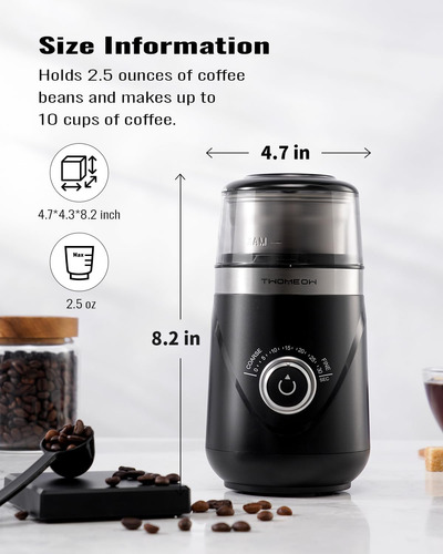Molinillo De Café Twomeow, Molinillo Eléctrico Ajustable Con