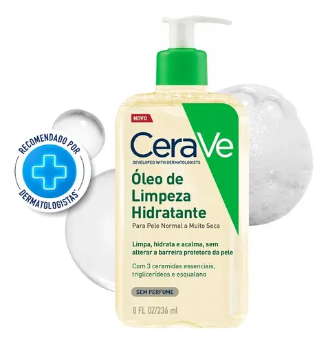 Óleo De Limpeza Facial Hidratante Para Pele Seca E Atópica Cerave 236ml Sem Fragrância