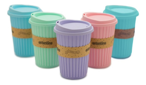 Imagen 3 de 6 de Vaso Térmico Jarro Taza Térmica Tapa Silicona Frio Calor