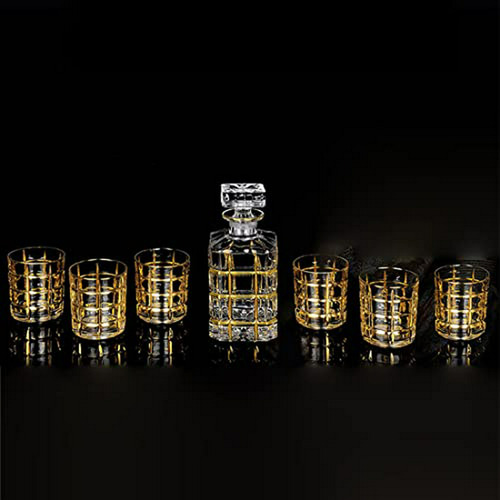 Set Decantador De Whiskey Con 6 Vasos, Cristal 25.8 Oz, Vaso