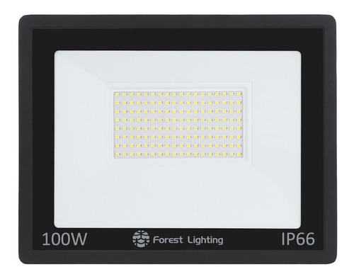 Imagen 1 de 1 de Reflector LED Forest Lighting WY20-07-100 100W con luz blanco frío y carcasa negro 176V/264V