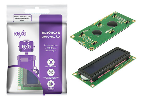 Display Tela Lcd 16x2 1602 Backlight Azul - Roxo
