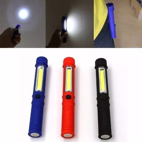 Caneta Mini Lanterna Farol De Led Com Base Imã Pilhas Aaa