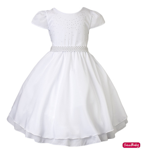 Vestido Infantil Branco Festa Formatura Batizado Daminha