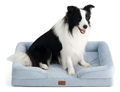 Cama Sillon Ortopedica Para Perros Grandes Color Azul Claro Diseño Colores