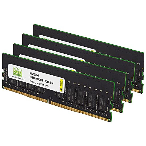 64 Gb (4 X 16 Gb) Ddr4-2666 Pc4-21300 Ecc Udimm Compatible C