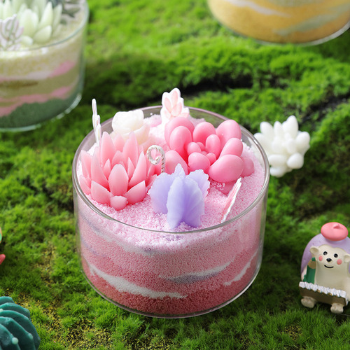 Pink Gem-peach Oolong - Vela Perfumada De Cacto Suculento Fa