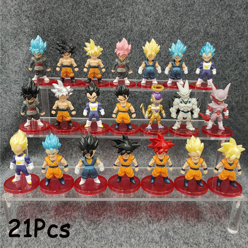 21 Piezas Dragon Ball Super Saiyan Son Goku Juguetes De Acci