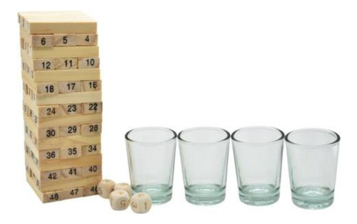 Juego De Previa Maderas Apilables Con Shots 15x15cm