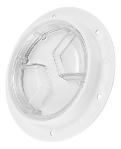 Placa Abs Redonda Blanca Con Tapa Transparente Para Acceso A