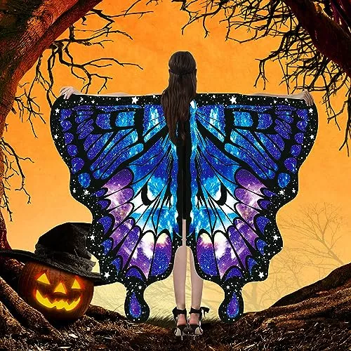 Alas de mariposa para mujer, disfraz de hada de mariposa de Halloween,  antena de diadema y máscara de mariposa, juego de cosplay