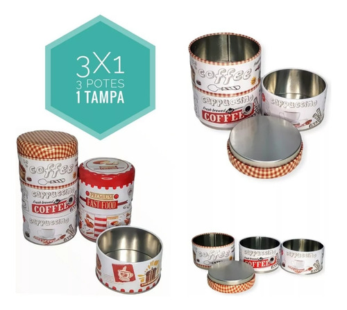 Le - Pote Porta-temperos 3 Em 1 Metal Branco 750ml 1 Unid.