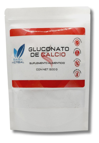 Gluconato De Calcio 500g Cocina Molecular Sin Sabor Saisa Herbal