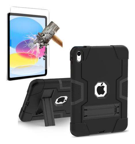 Funda Antigolpes + Mica De Vidrio iPad 10ma 10.9 A2696 A2757