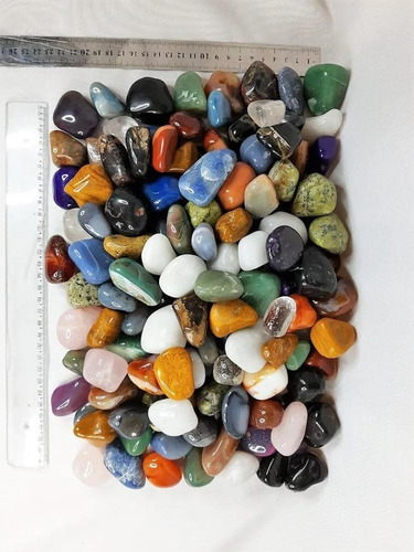 Mezcla mixta de piedra natural laminada mediana de 4 a 6 cm, 1 kg