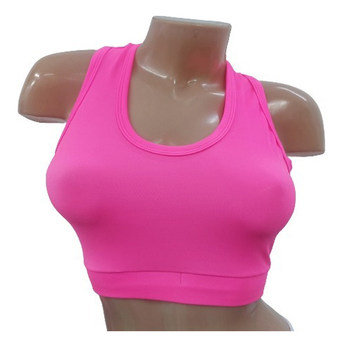 Corpiño Deportivo Lycra Fucsia Fluo - Hot Pink Neon Bra