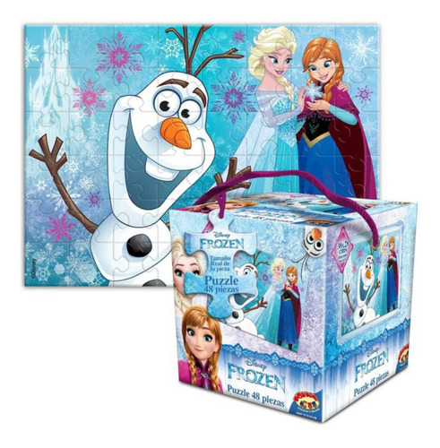 Rompecabezas Disney Frozen Elsa Anna Olaf 48 Pzs 38x28 Cm