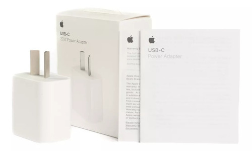 Cargador apple 20w USB-C para iPhone A2305 color Blanco