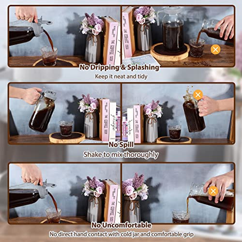 Jarra Para Cafetera Cold Brew, 64 Oz, De Boca Ancha, Muy Res