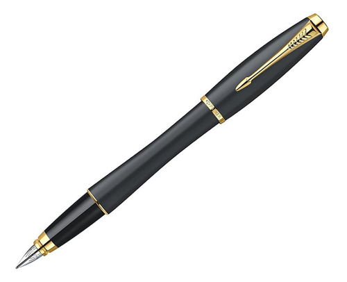 Caneta Tinteiro Parker Urban Preto Fosco Com Dourado