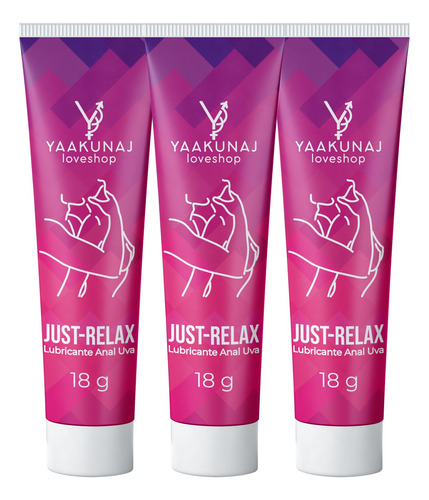 Lubricante Just Relax Yaakunaj 18g Sabor Uva 3 Piezas