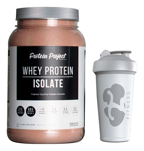 Isolate Protein Project 2 Lb + Vaso Masa Muscular Sabor Chocolate