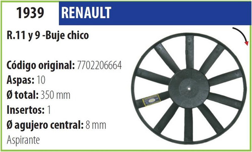 Helice Renault 9 (buje Chico)