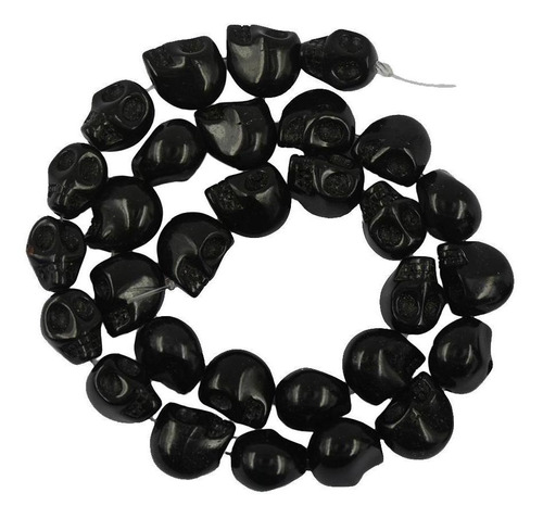 30pcs 13mm Negro Turquesa Piedras Talladas Cráneo