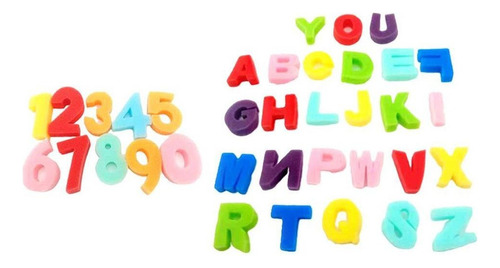 36x Sellos De Esponja Alfabetos Números Artesanía