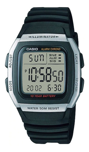 Reloj Casio Retro Clasico Unisex W96 Azul Sumergible Led 