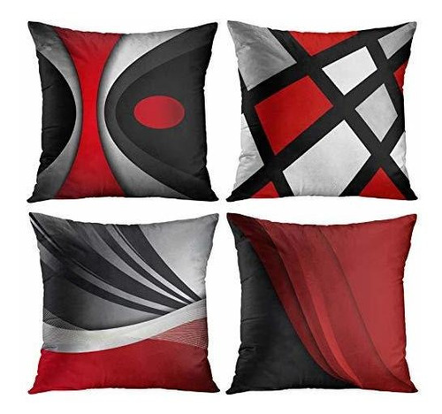 Emvency Set De 4 Fundas De Almohadas De Lanzamiento 1v2wm