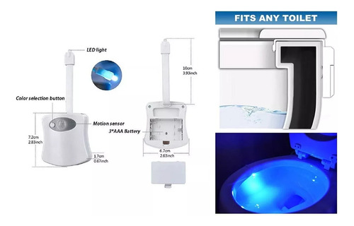 Lámpara Led Luz Nocturna Sanitario Toilet Inodoro Wc